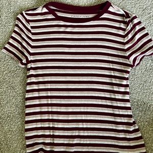 Womens Striped Cropped Tee